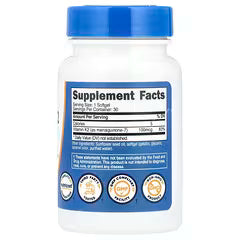 Vitamin K2 MK-7 Nutricost 100mcg – Salud Ósea y Cardiovascular (30 softgels)