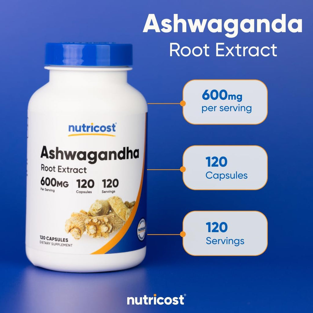Ashwagandha Root Extract 600MG – Estrés y Balance Diario (120 cápsulas)