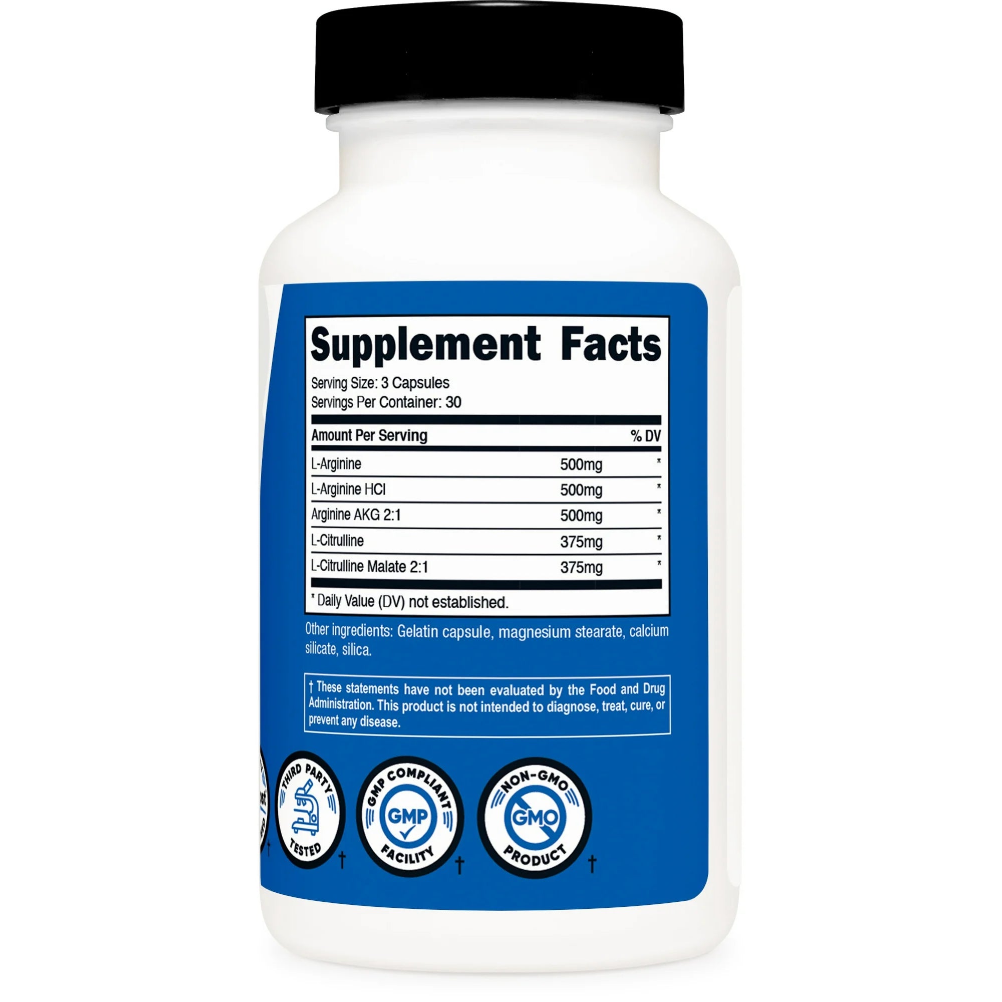 Nutricost Nitric Oxide Booster – Pump y Rendimiento (750 MG, 90 Cápsulas)