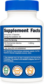 NAD+ 1000mg (60 cápsulas) – Energía Celular y Anti-Envejecimiento