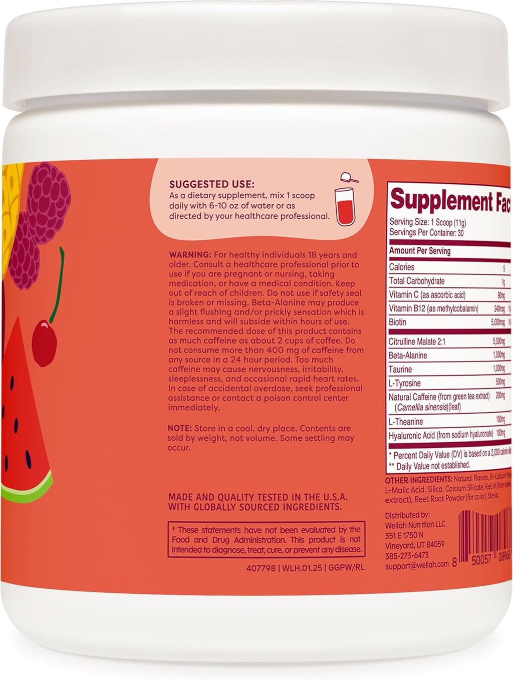 Wellah Pre-workout [30 SERV] [Fruit Punch]