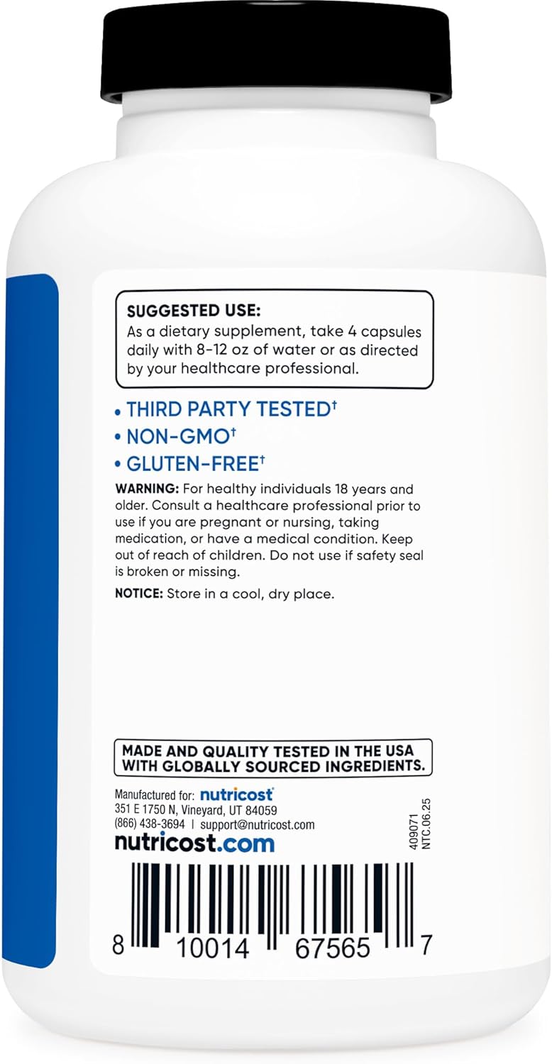 Creatine Monohydrate Capsules 3000mg (180 cápsulas) – Fuerza y Rendimiento sin Mezclar