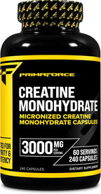 Creatine Monohydrate Primaforce 3000mg – Fuerza y Rendimiento (240 cápsulas)