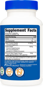 Turmeric with BioPerine 2300mg (90 cápsulas) – Soporte Antiinflamatorio y Articulaciones