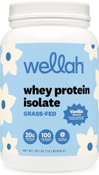 Grass-Fed Whey Protein Isolate Wellah – Proteína Premium y Recuperación (Vanilla, 30 servings)