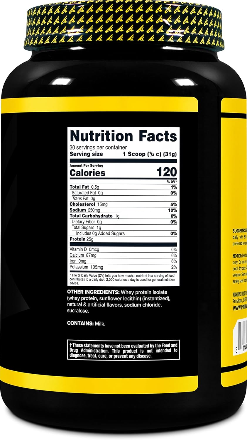 Whey Protein Isolate Primaforce – Proteína Premium y Recuperación (Vanilla, 2 lbs)