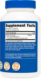 Papaya Leaf Extract 18,000mg (120 cápsulas) – Digestión y Bienestar Natural