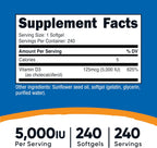 Vitamin D3 5000 IU – Energía e Inmunidad (240 softgels)