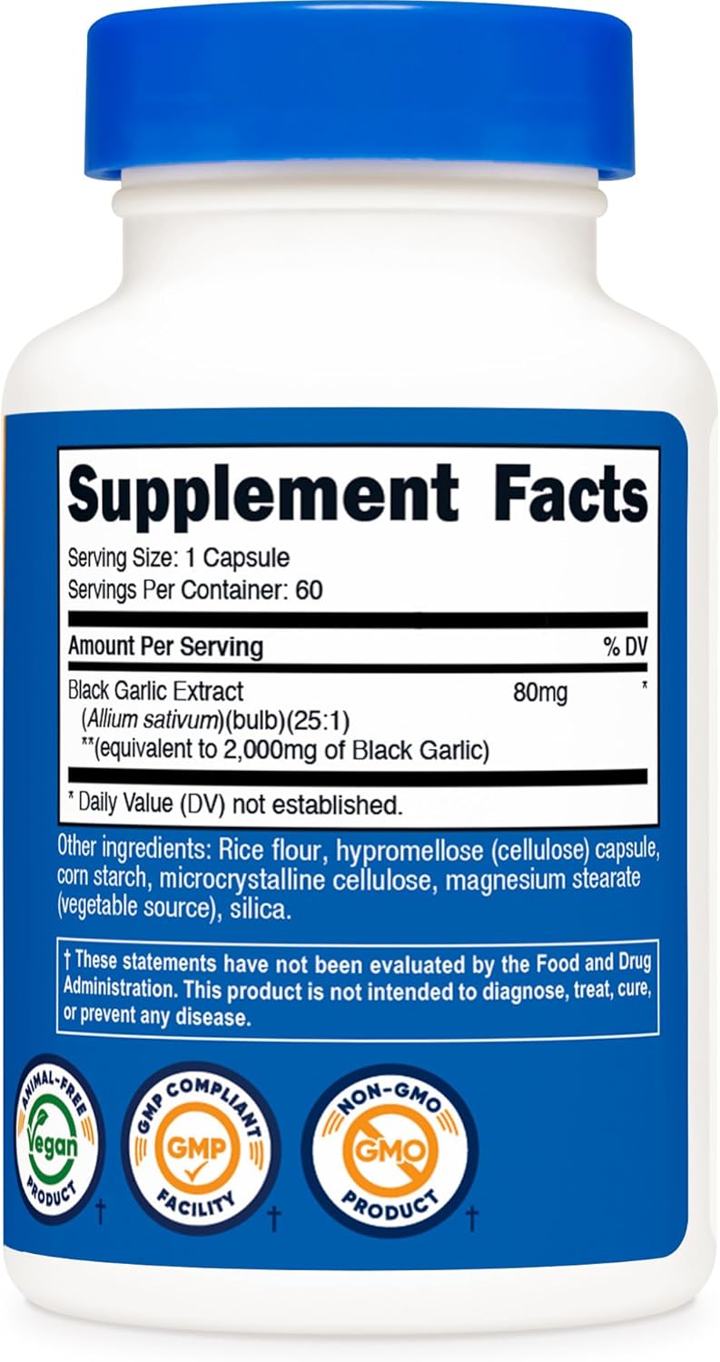 Black Garlic 2000mg (60 cápsulas) – Antioxidante y Salud Cardiovascula