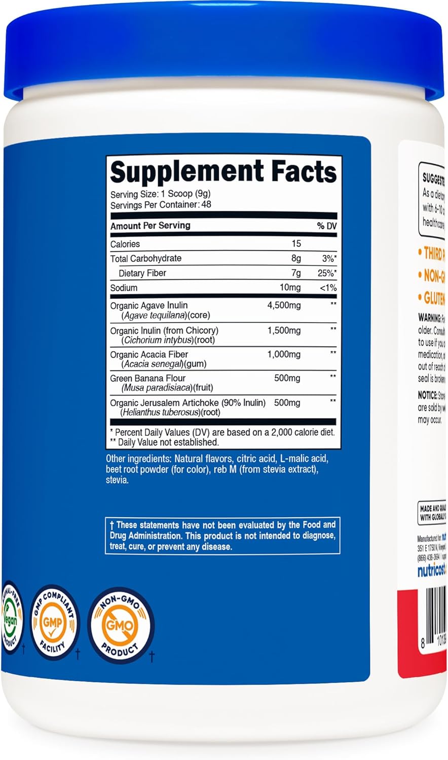 Prebiotic Fiber Powder 1LB (Fruit Punch) – Digestión y Salud Intestinal