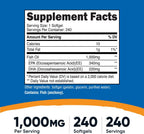 Omega 3 Fish Oil 1000mg – Corazón y Salud (240 softgels)