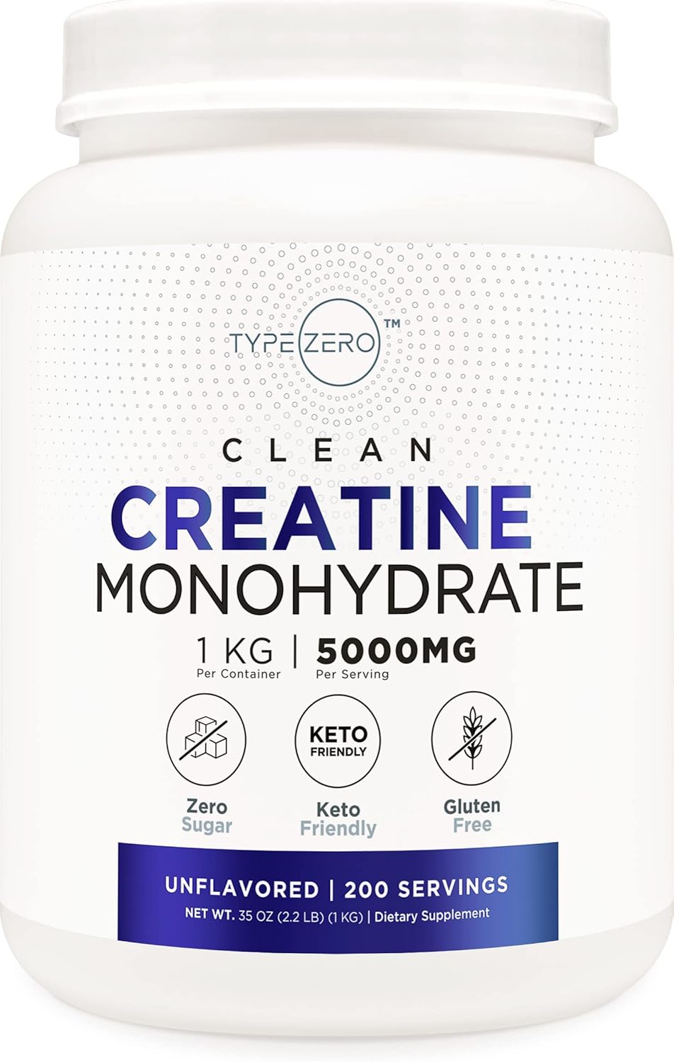 Creatine Monohydrate Type Zero 1KG - Fuerza y rendimiento (UNFLAVORED)