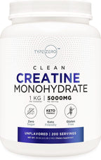 Creatine Monohydrate Type Zero 1KG - Fuerza y rendimiento (UNFLAVORED)