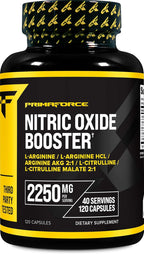Nitric Oxide Booster Primaforce 2250mg – Pump y Rendimiento (120 cápsulas)