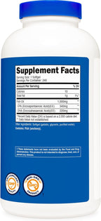 Omega 3 Fish Oil 1000mg – Corazón y Salud (240 softgels)