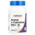 Acetyl L-Carnitine Nutricost 500mg – Energía y Enfoque Mental (30 cápsulas)