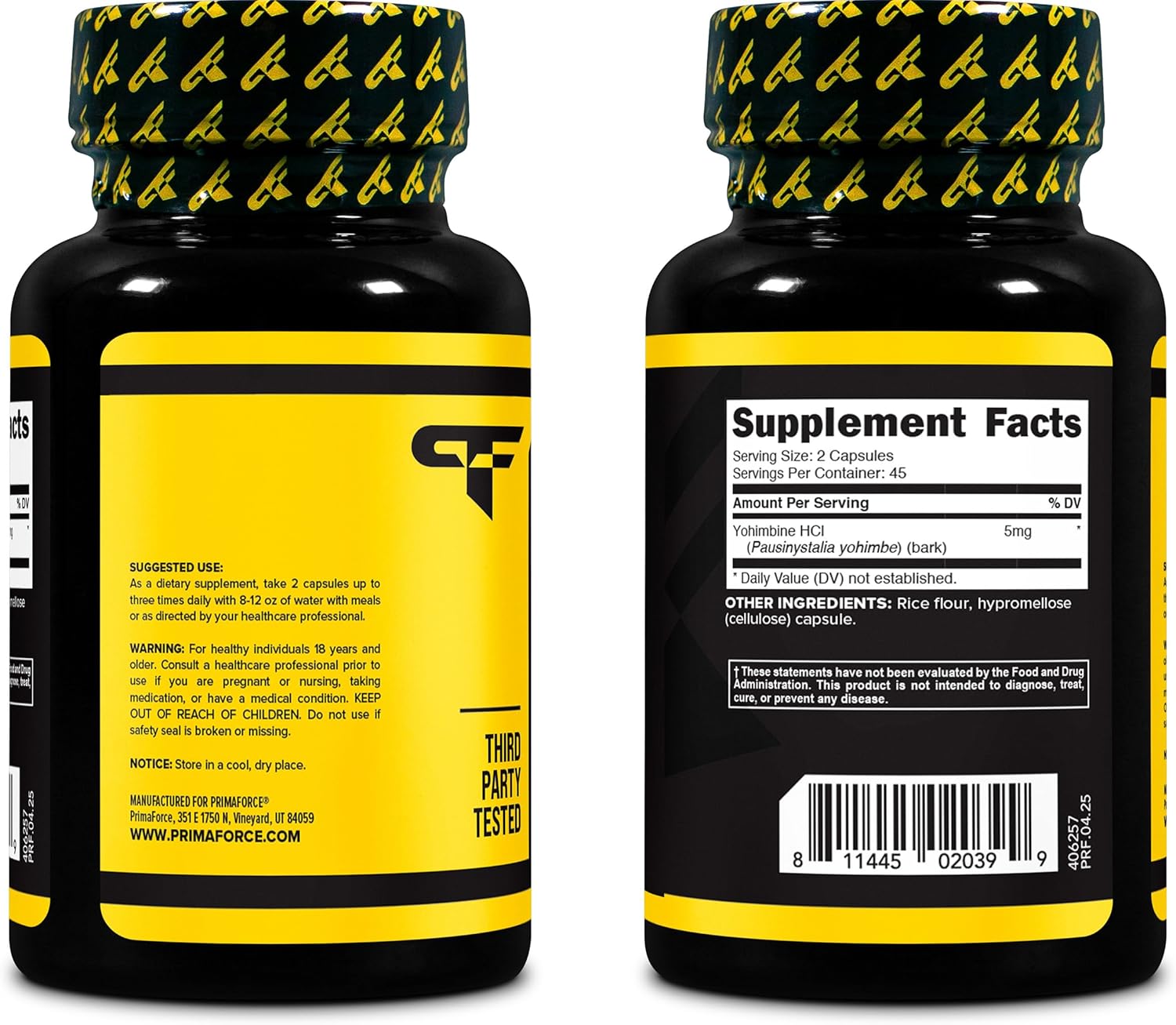 Yohimbine Primaforce – Energía y Definición (2.5mg, 90 cápsulas)