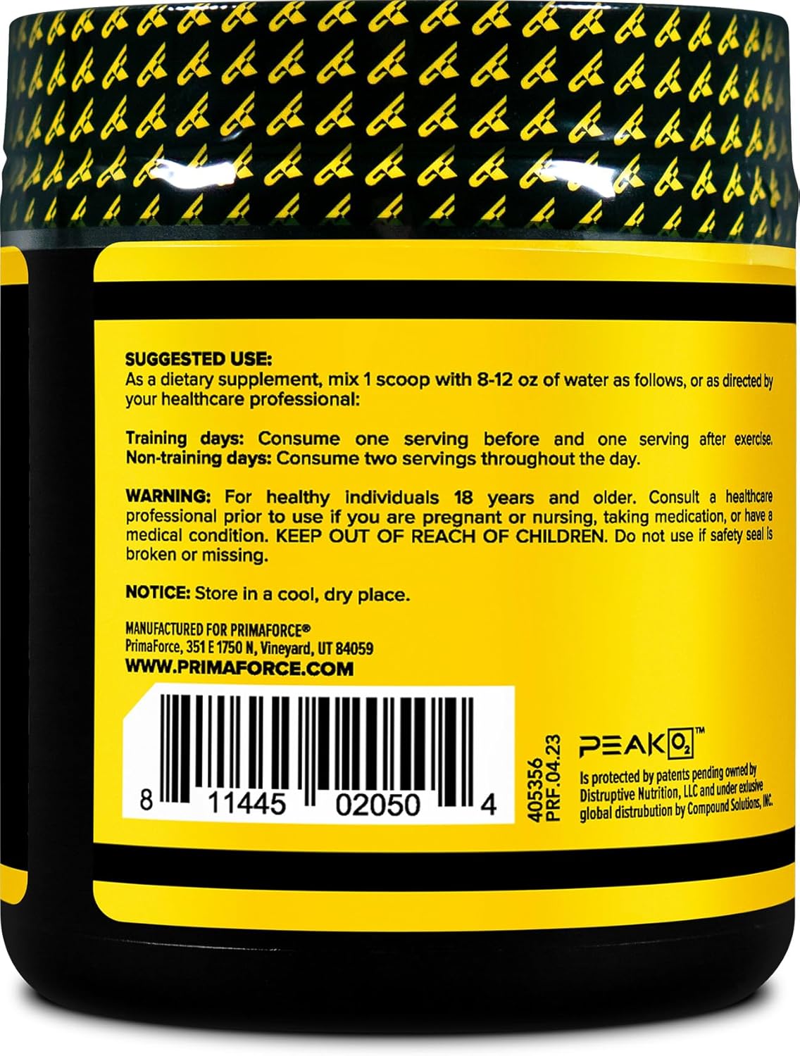 Peak O2 Powder Primaforce – Energía y Rendimiento (60 servings)