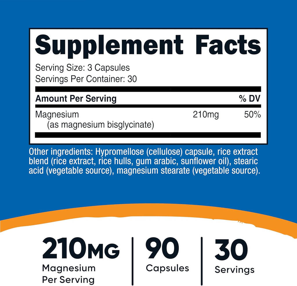 Magnesium Glycinate 400mg (120 cápsulas) – Relajación y Sueño Profundo