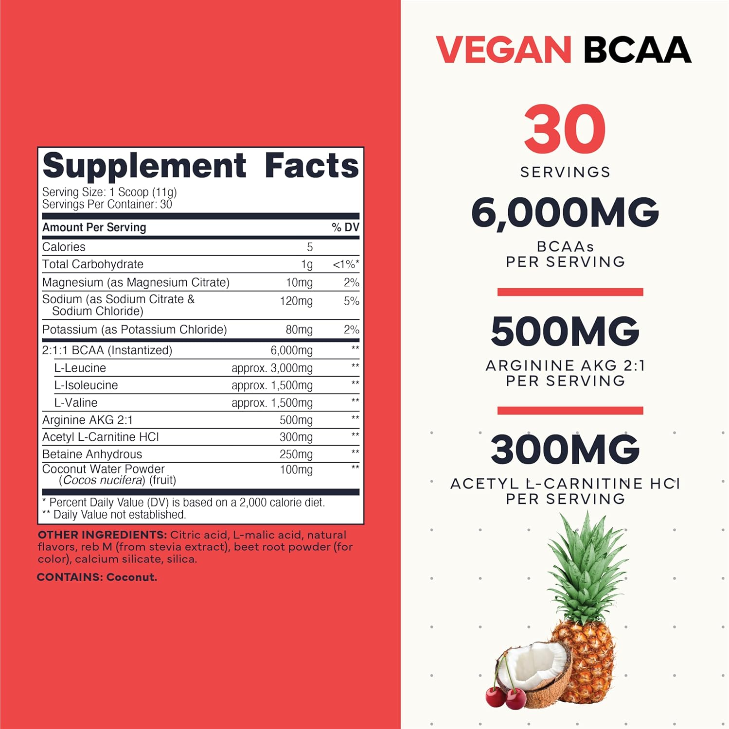Type Zero Vegan BCAA + Electrolytes – Recuperación y Energía (30 Servings, Fruit Punch)