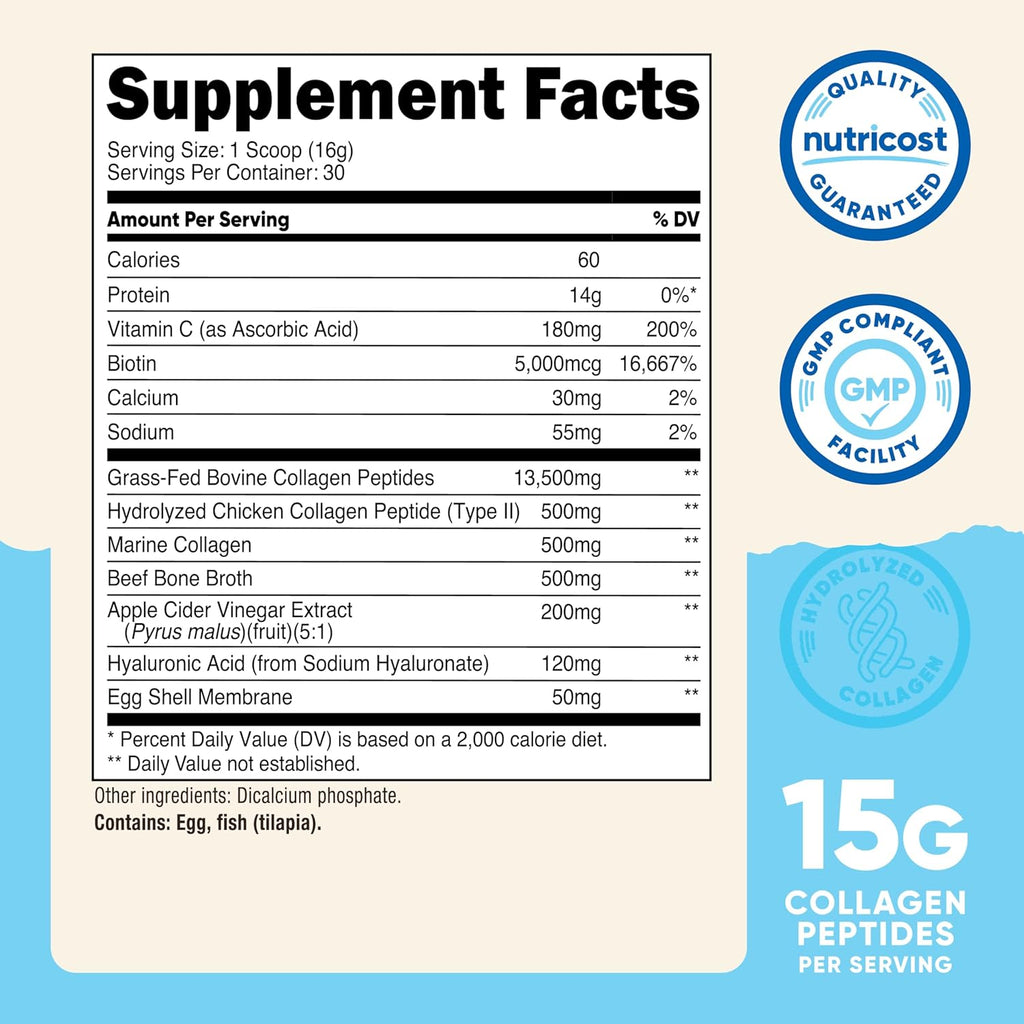 Collagen Peptides – Piel, Cabello y Articulaciones (300g / 30 servings)