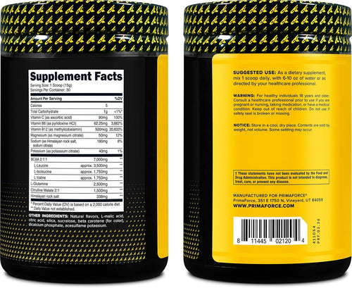BCAA Powder Primaforce – Recuperación y Energía (Pineapple Mango, 30 servings)