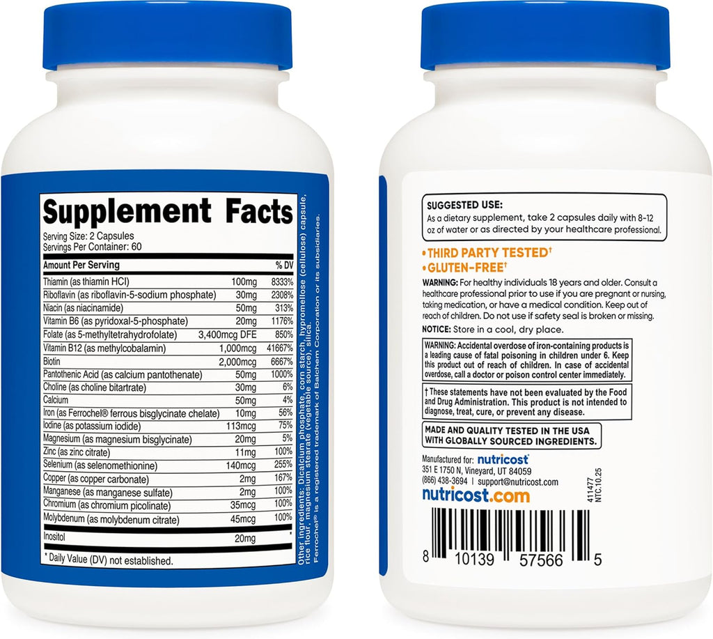 Vitamin B Complex – Energía y Enfoque (120 cápsulas)