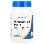 Vitamin K2 MK-7 Nutricost 100mcg – Salud Ósea y Cardiovascular (30 softgels)