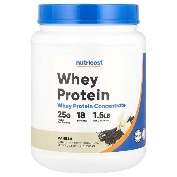 Whey Protein Concentrate Nutricost – Proteína y Recuperación (Vanilla, 1.5 lbs)