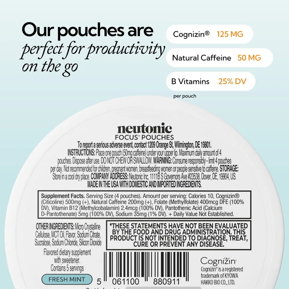 NEUTONIC Focus Pouches - Fresh Mint