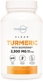 Type Zero Turmeric + Bioperine – Soporte Antiinflamatorio (2300 MG, 120 Cápsulas)